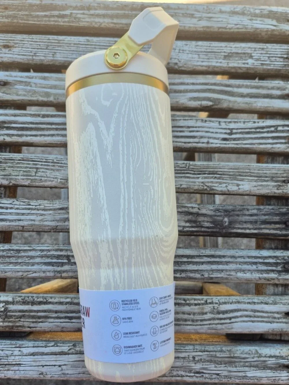 The Stanley IceFlow Flip Straw Active Hydration Tumbler | 30 OZ Birch Woodgrain